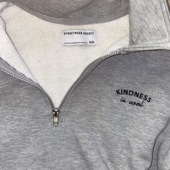 Streetwear Society  Embroidered Fleece Quarter Zip Sweater - Picture 2 of 3